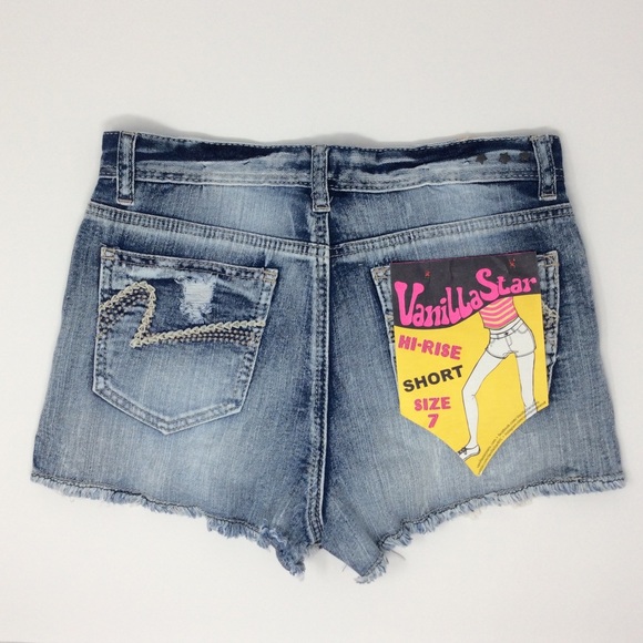 NWT Women’s Vanilla Star Lace Hi-Rise Denim Short - Picture 2 of 7